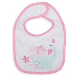 Feeding Bibs Pack Of 3 Rawrsome Dino Pink And Green