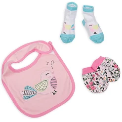 Feeding Bibs Socks And Mittens Set Of 3 Nightingale Pink