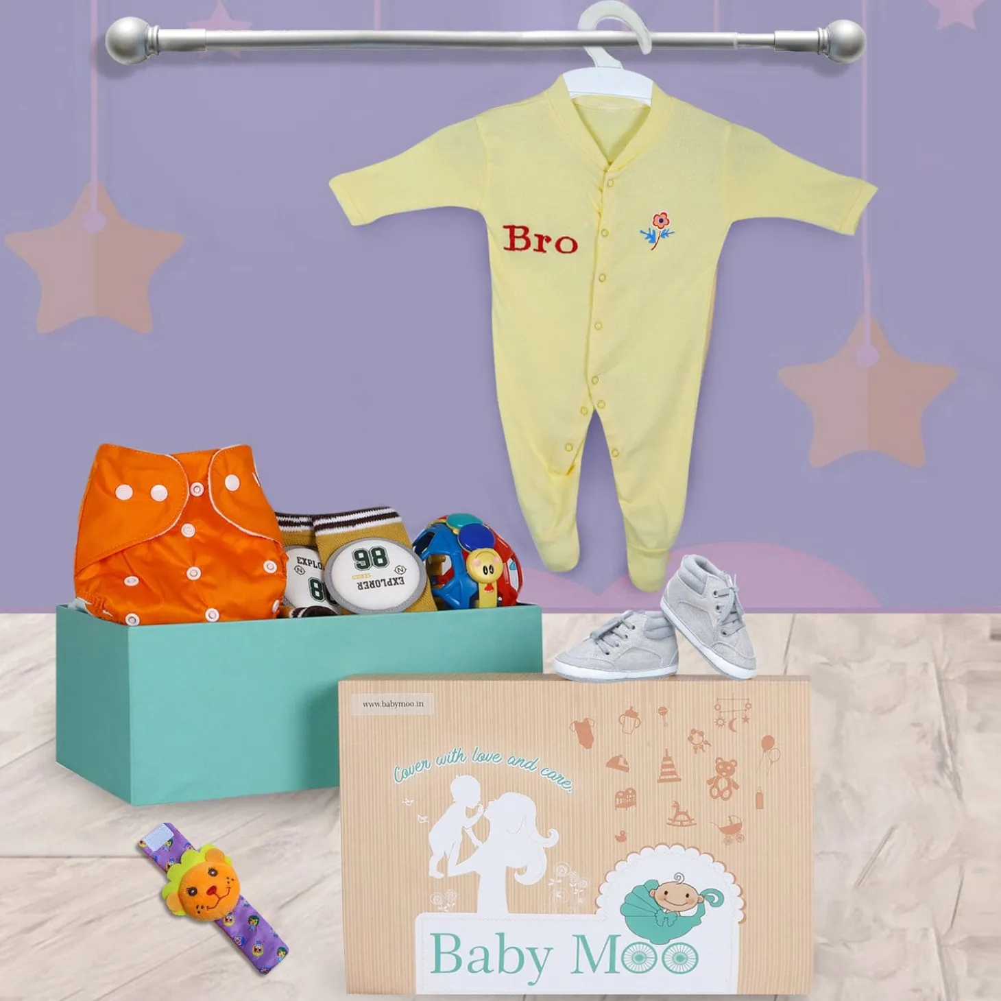 Festive Special Crawling And Growing 6 Pcs Gift Hamper Unisex - Multicolour 3-24M