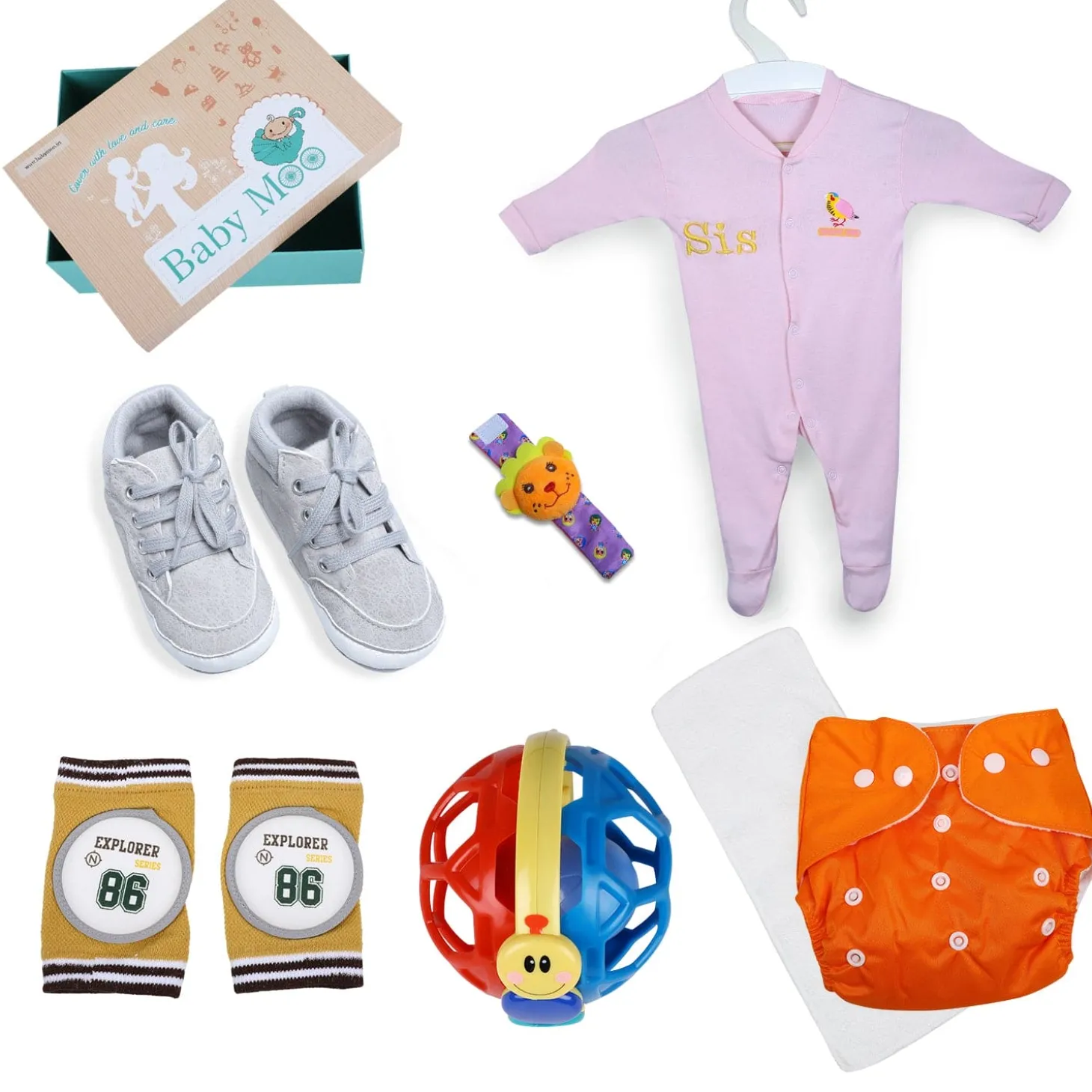 Festive Special Crawling And Growing 6 Pcs Gift Hamper Unisex - Multicolour 3-24M