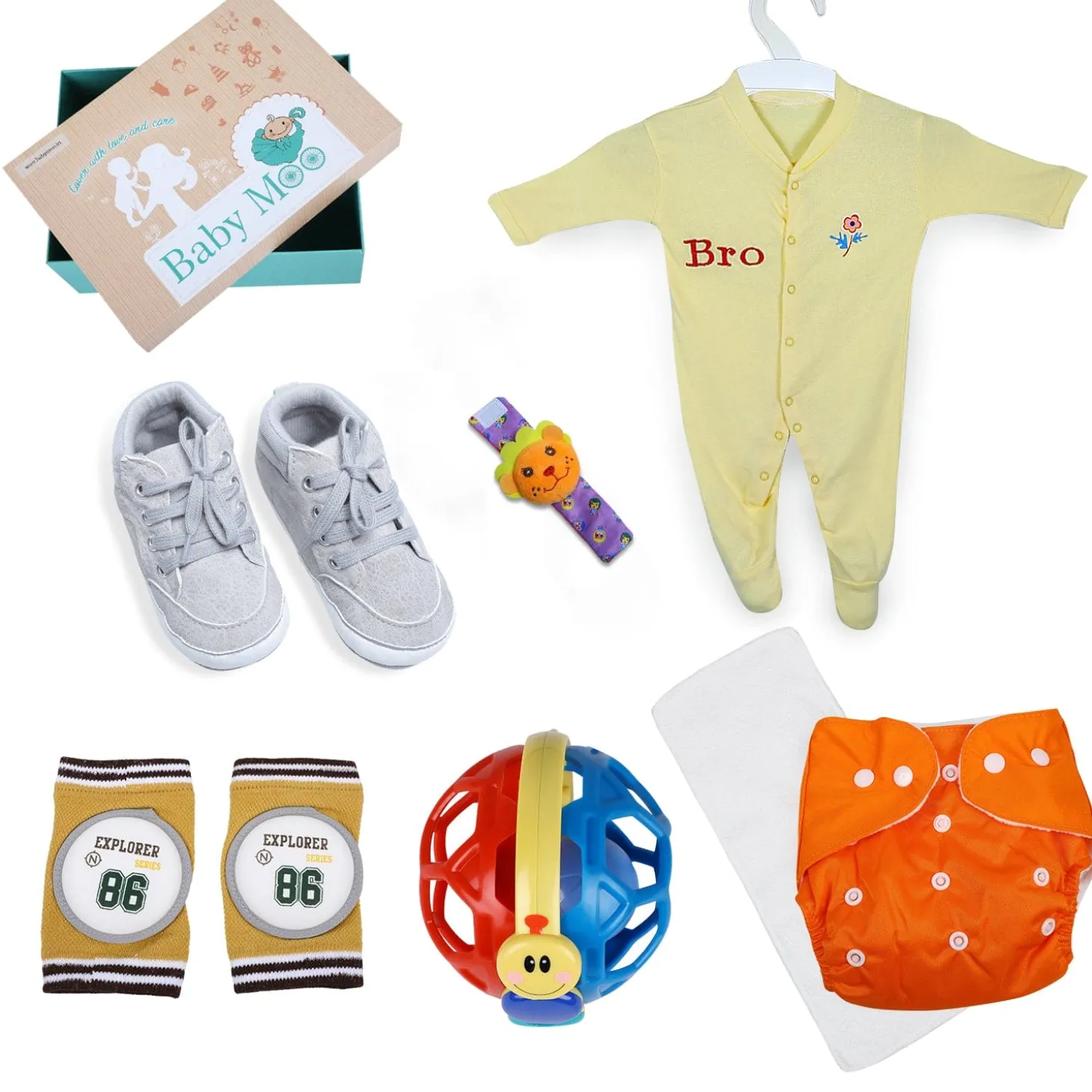 Festive Special Crawling And Growing 6 Pcs Gift Hamper Unisex - Multicolour 3-24M