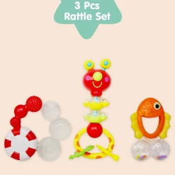 Fish Multicolour Set Of 3 Rattle Toy
