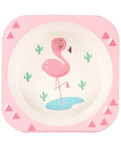 Flamingo Pink Bamboo Fiber Dinner Set