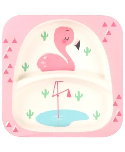 Flamingo Pink Bamboo Fiber Dinner Set