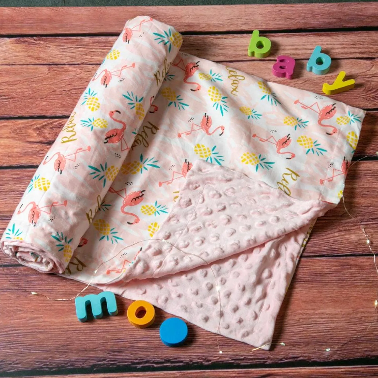 Flamingo Pink Double Sided Blanket