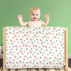 Flamingo White Medium Muslin Blanket