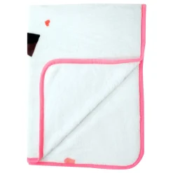 Flamingoes in Love White One Ply Blanket