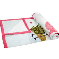 Flamingoes in Love White And Red Two-Ply Blanket