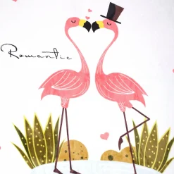 Flamingoes in Love White And Red Two-Ply Blanket