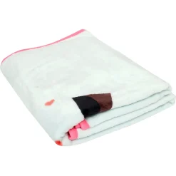 Flamingoes in Love White One Ply Blanket
