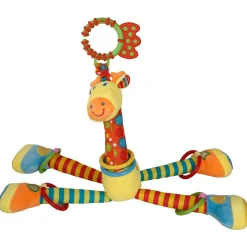 Flexible Giraffe Yellow Musical Hanging Toy With Teether