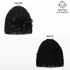 Floral Black Socks And Cap Set