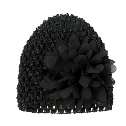 Floral Black Socks And Cap Set