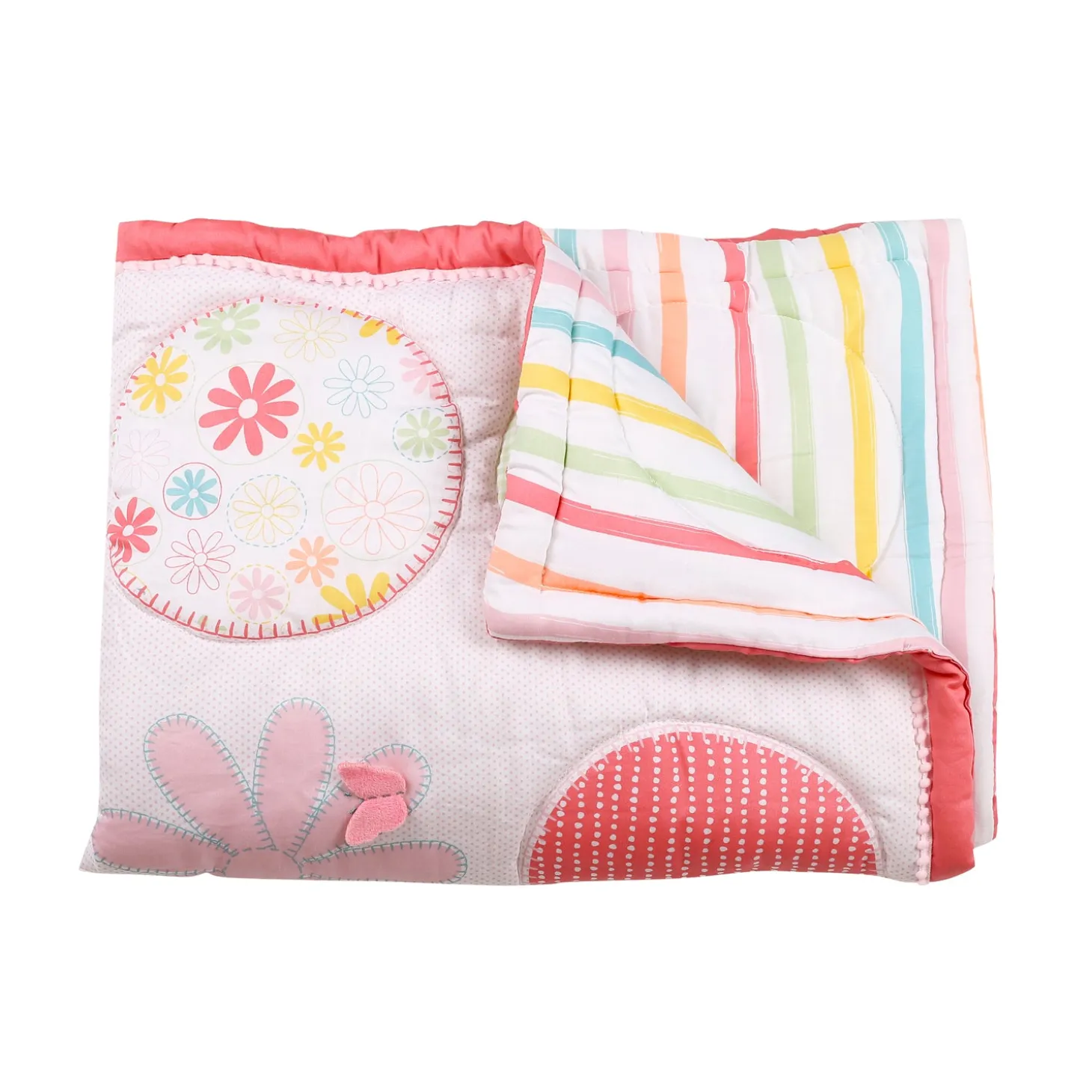 Floral Dreams Pink 4 Pcs Crib Set