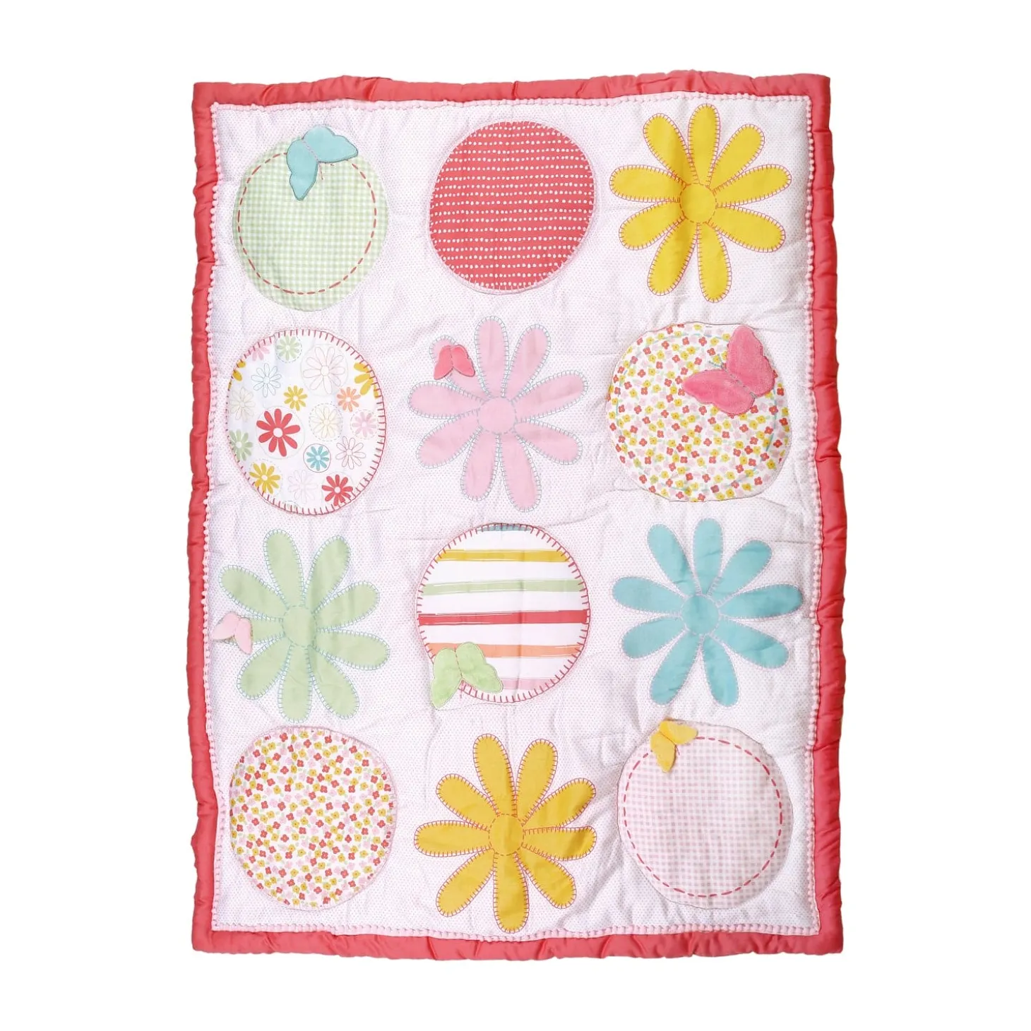 Floral Dreams Pink 4 Pcs Crib Set