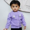 Floral Embroidery Premium Full Sleeves Knitted Sweater - Purple