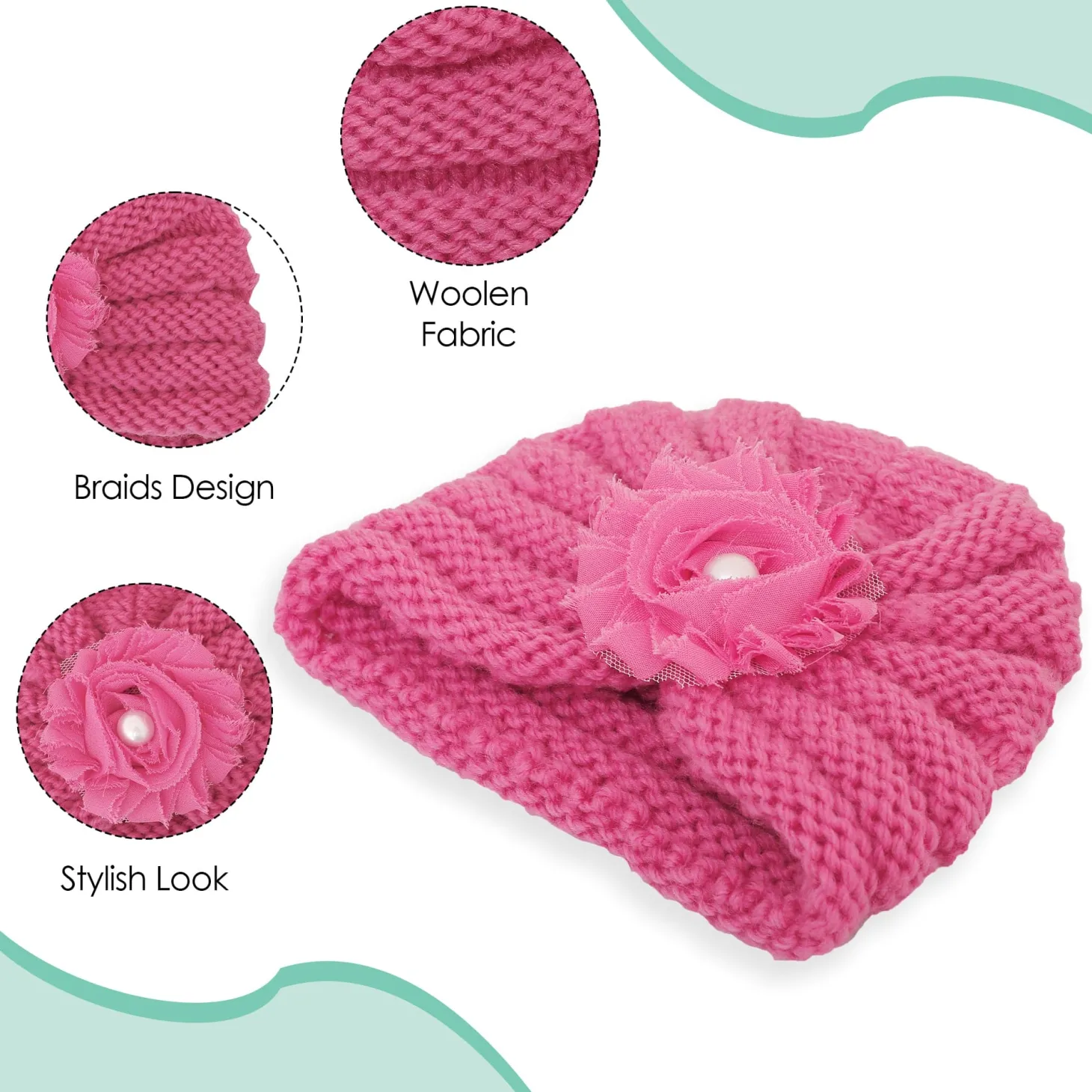 Floral Hot Pink Turban Cap