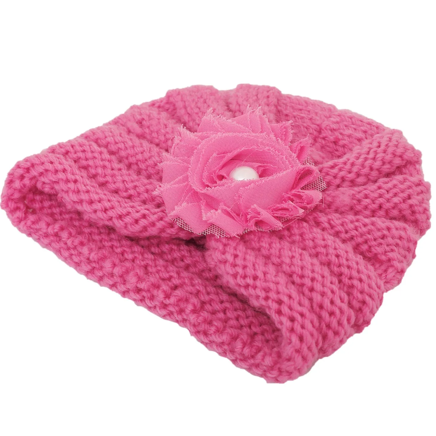 Floral Hot Pink Turban Cap
