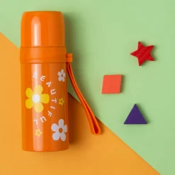 Floral Orange 350 ml Stainless Steel Flask