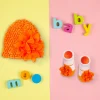 Floral Orange Socks And Cap Set