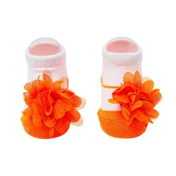 Floral Orange Socks And Cap Set