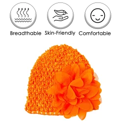 Floral Orange Socks And Cap Set