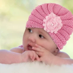 Floral Pink Turban Cap