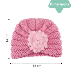 Floral Pink Turban Cap