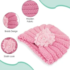 Floral Pink Turban Cap