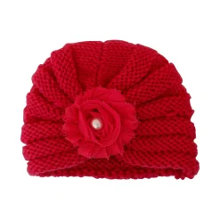 Floral Red Turban Cap