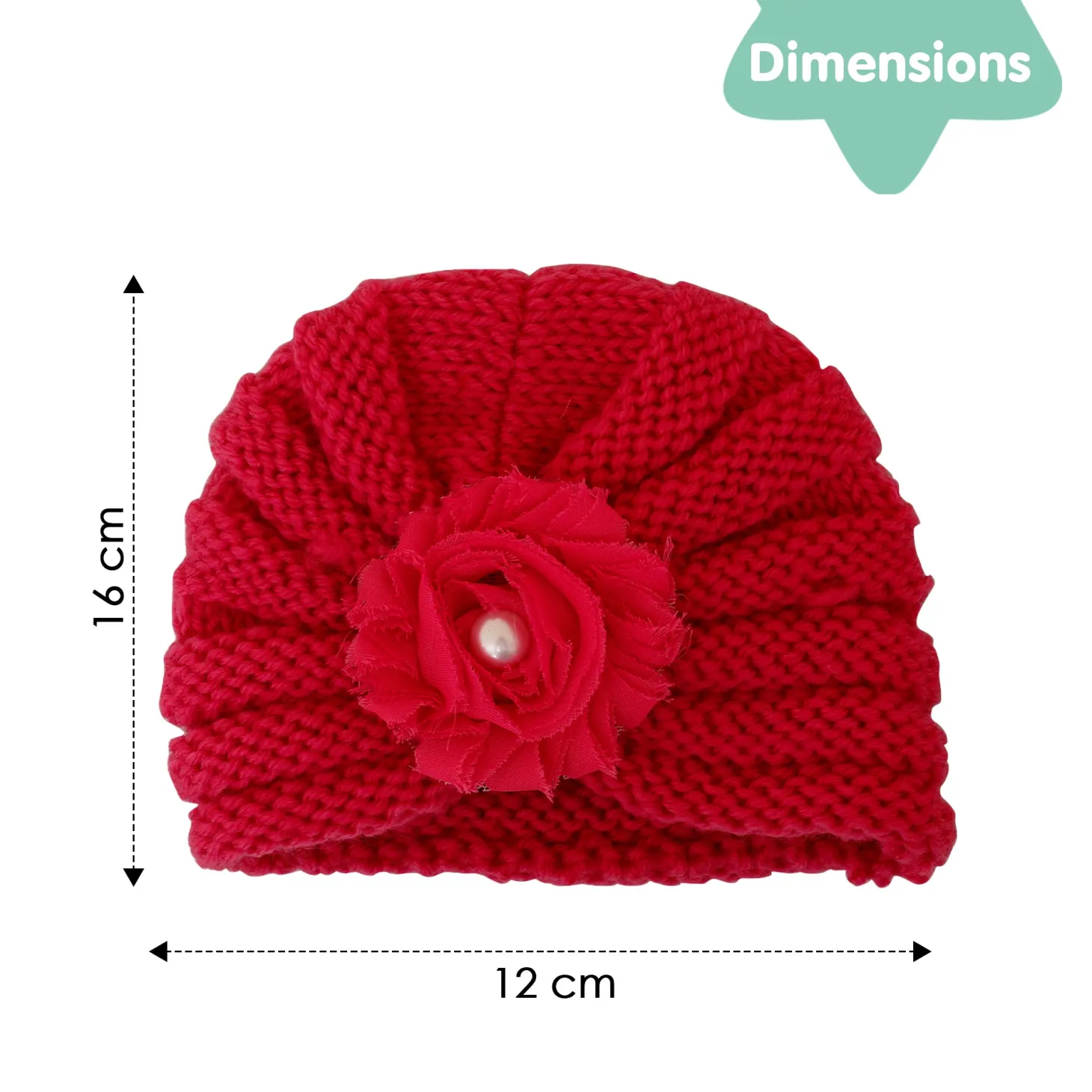 Floral Red Turban Cap