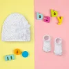 Floral White Socks And Cap Set