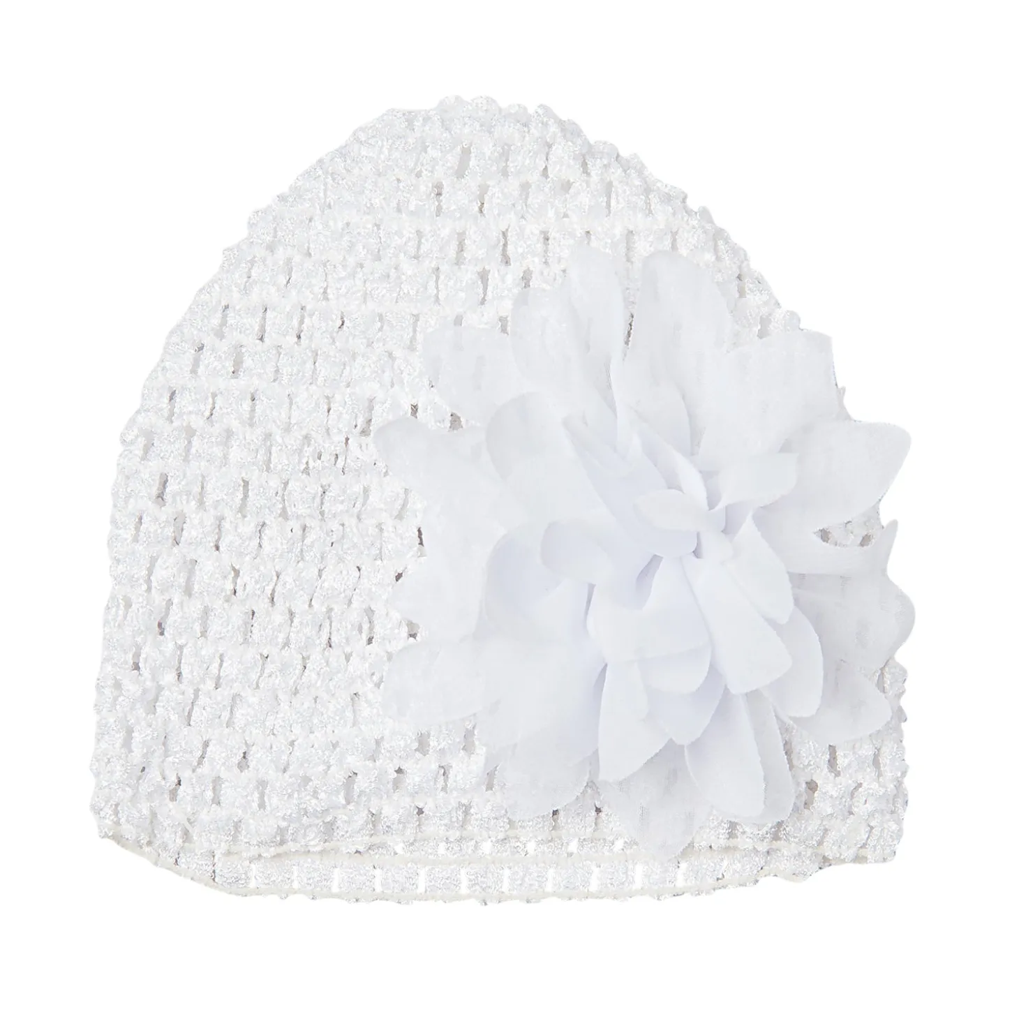 Floral White Socks And Cap Set