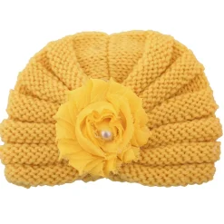 Floral Yellow Turban Cap
