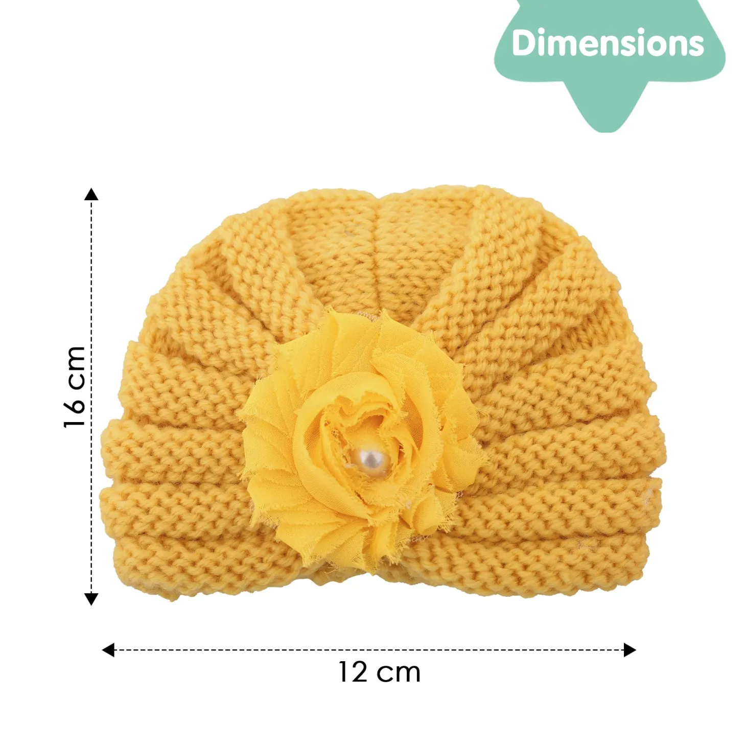 Floral Yellow Turban Cap
