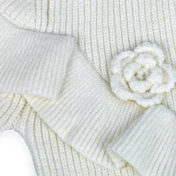 Flowers And Frills Premium Full Sleeves Knitted Sweater - Off White