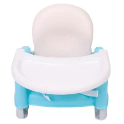 Foldable Feeding Booster Seat Adjustable Height And Food Tray Blue