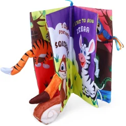 Forest Tail Early Children Sensory Development Interactive 3D Cloth Book With Rustle Paper - Multicolour
