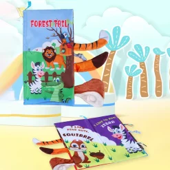 Forest Tail Early Children Sensory Development Interactive 3D Cloth Book With Rustle Paper - Multicolour