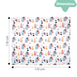 Fox In The Woods Blue Muslin Swaddle