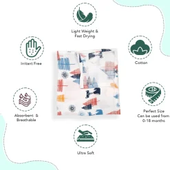 Fox In The Woods Blue Muslin Swaddle