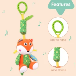 Fox Orange And Green Hanging Musical Toy