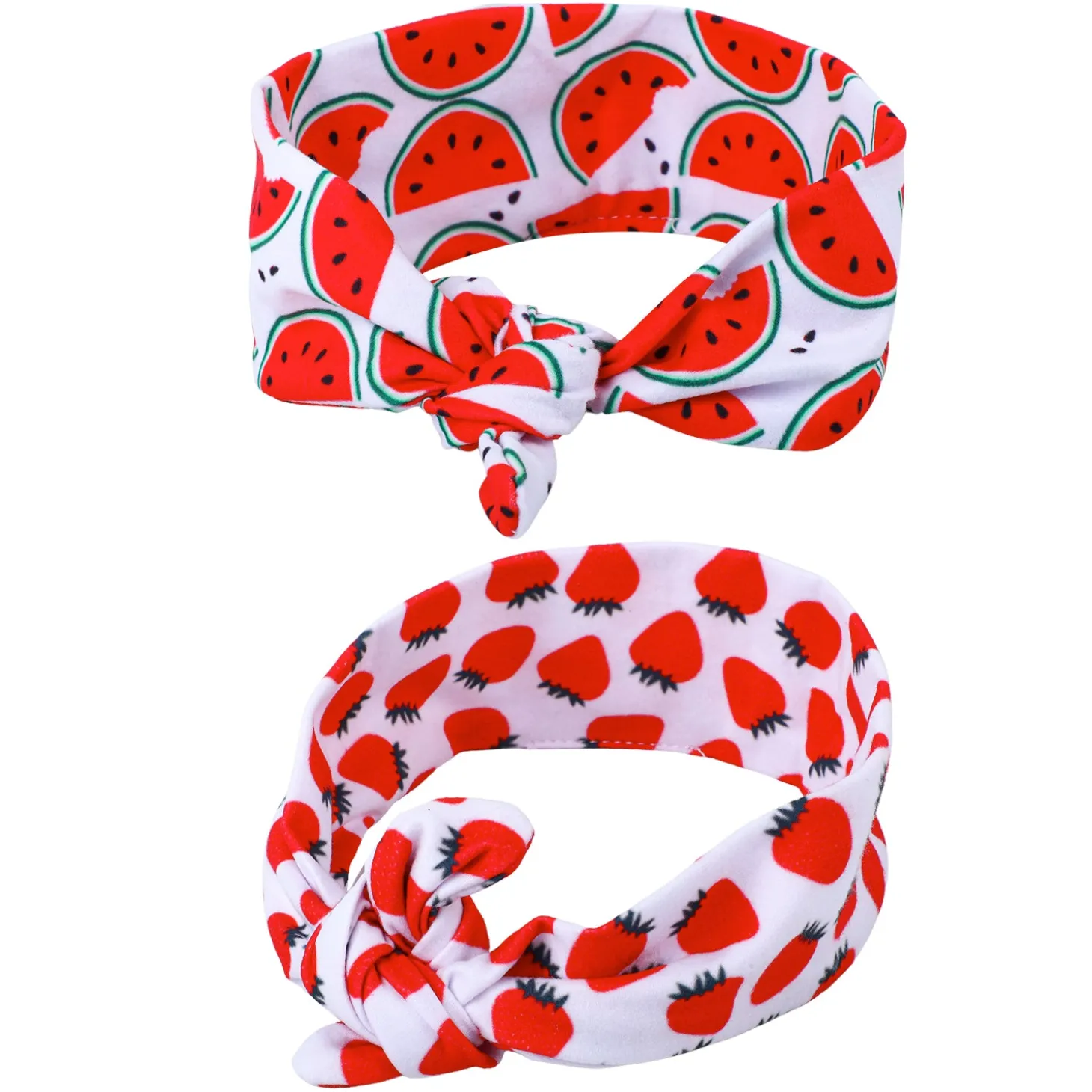 Fruitilicious Bow Knot Headbands 2 Pcs - Red