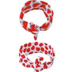 Fruitilicious Bow Knot Headbands 2 Pcs - Red