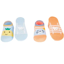 Fruits And Kitty Blue And Orange 2 Pk Socks