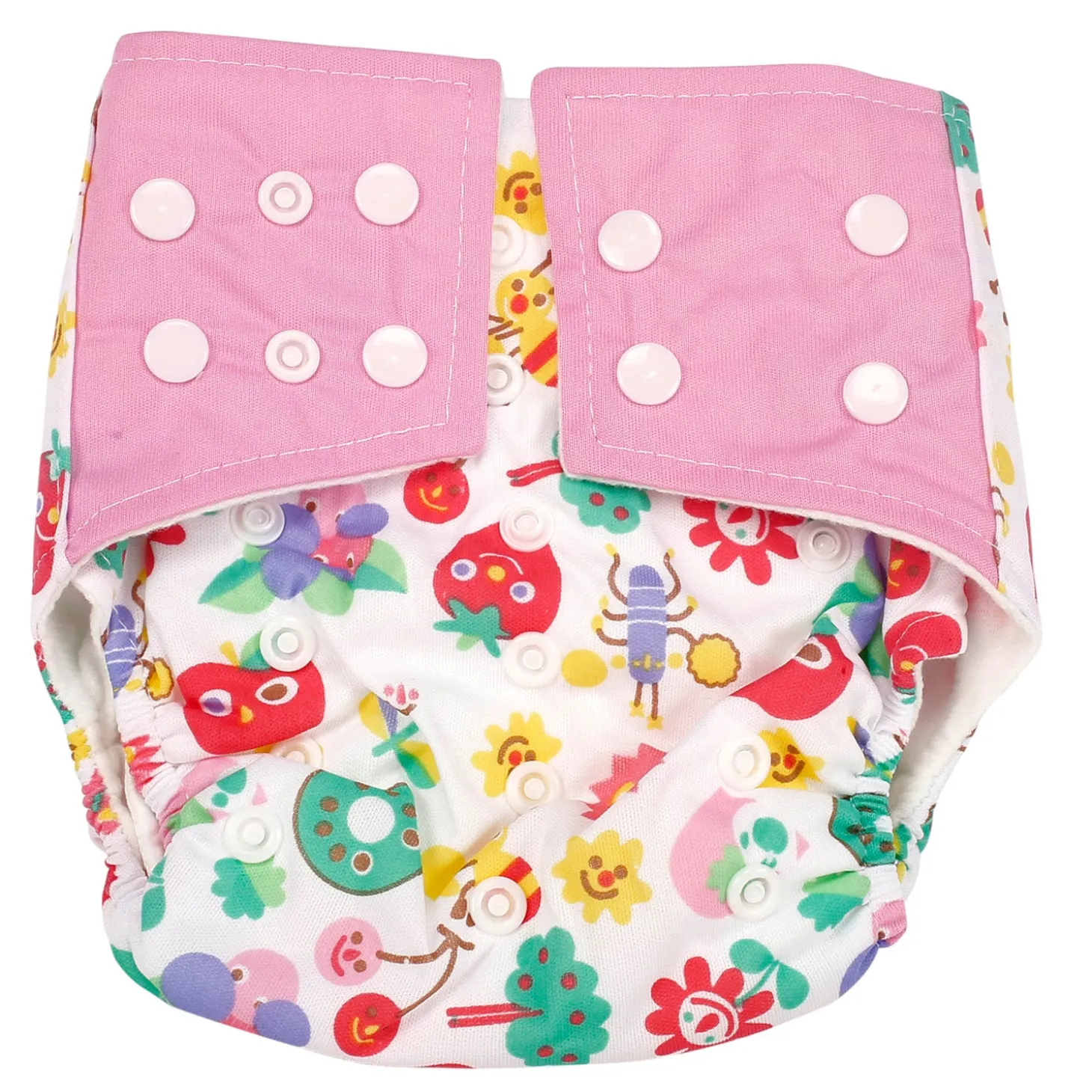 Fruity Fun Pink And Multicolour Reusable Diaper