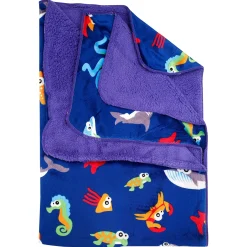 Fun In The Ocean Purple And Blue Blanket