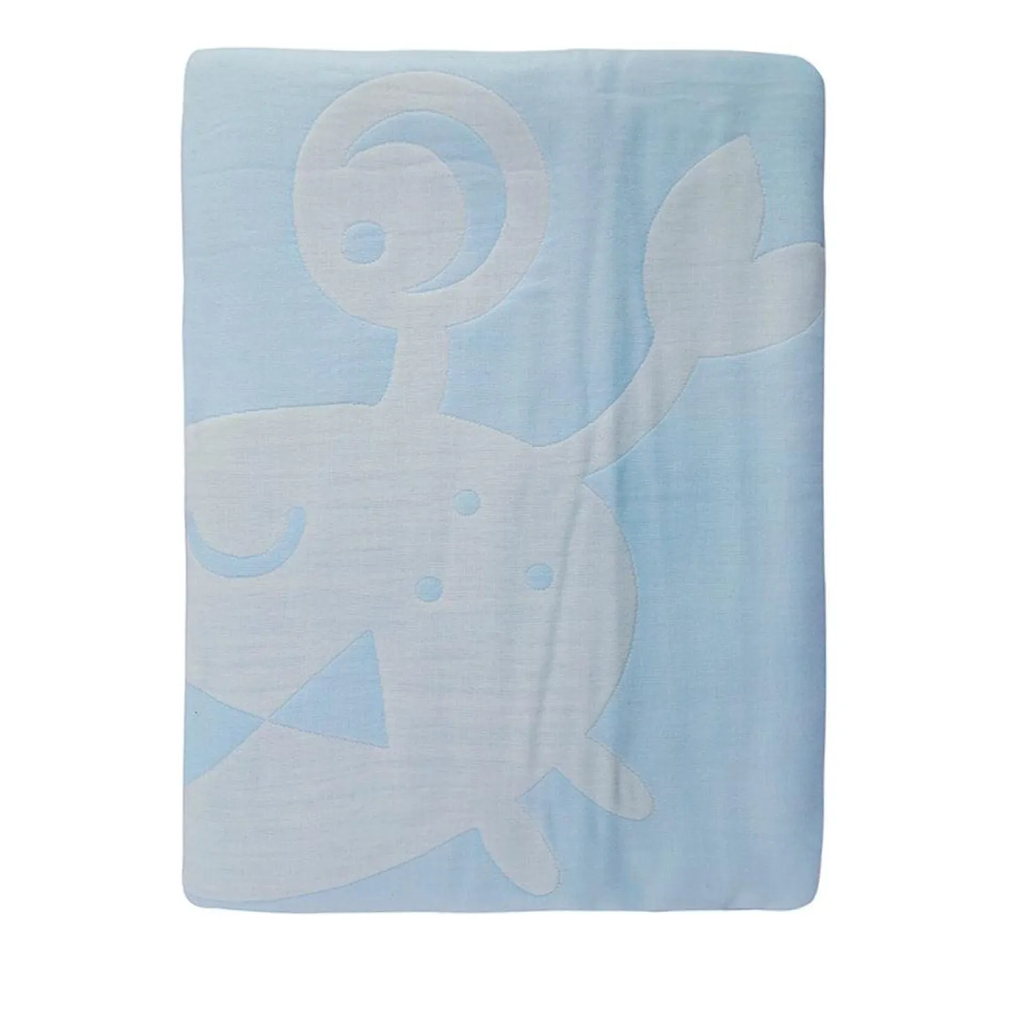 Fun in the Ocean Sky Blue Embossed Baby Large Muslin Blanket