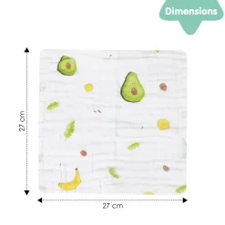 Fun With Fruits Multicolour 3 Pk Large Muslin Napkin