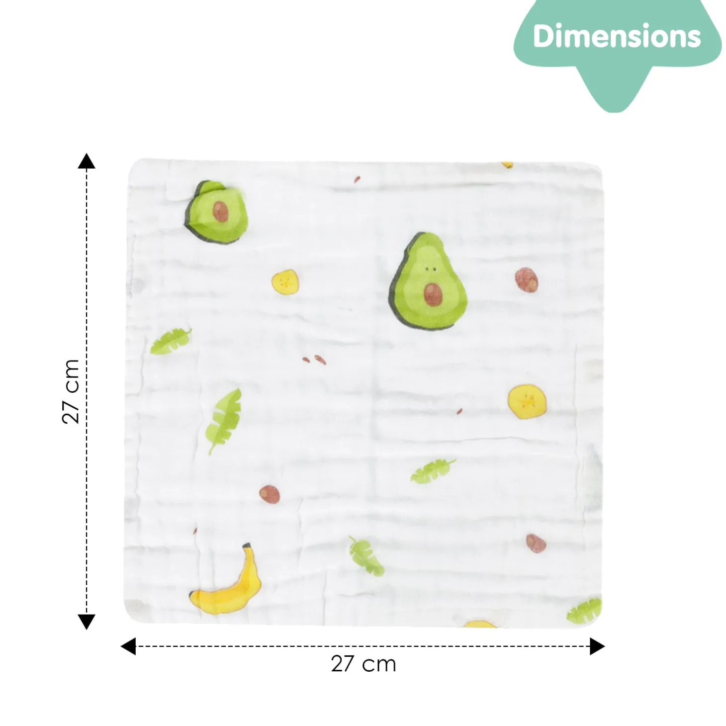 Fun With Fruits Multicolour 3 Pk Large Muslin Napkin